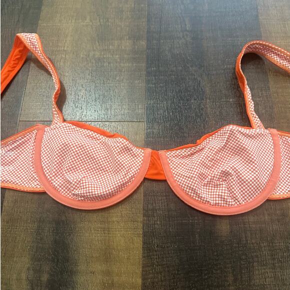 Apres June Celine Ruched Underwire Orange Bikini Top Size Large - Picture 4 of 7